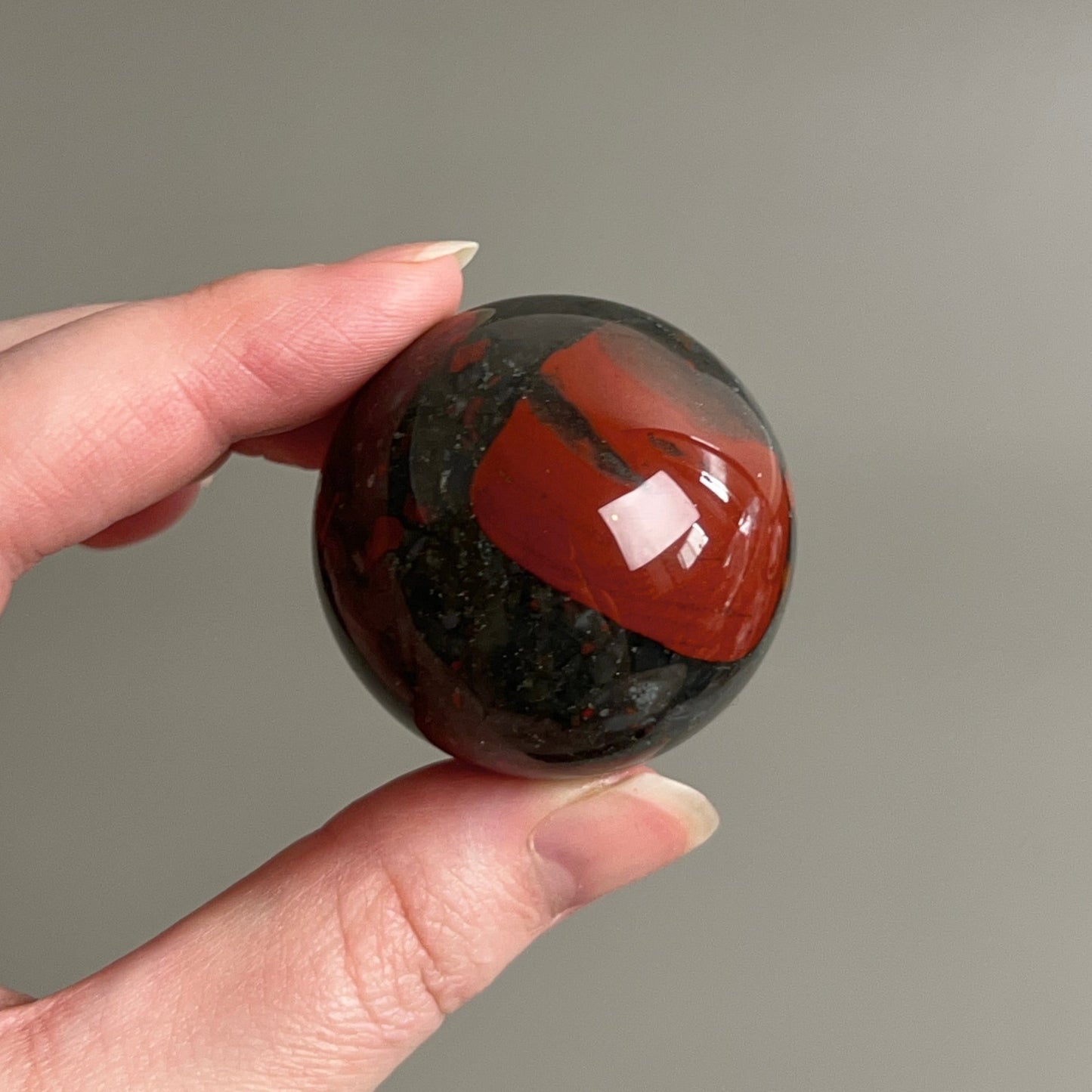 African Bloodstone Sphere | Seftonite Bloodstone Crystal Sphere