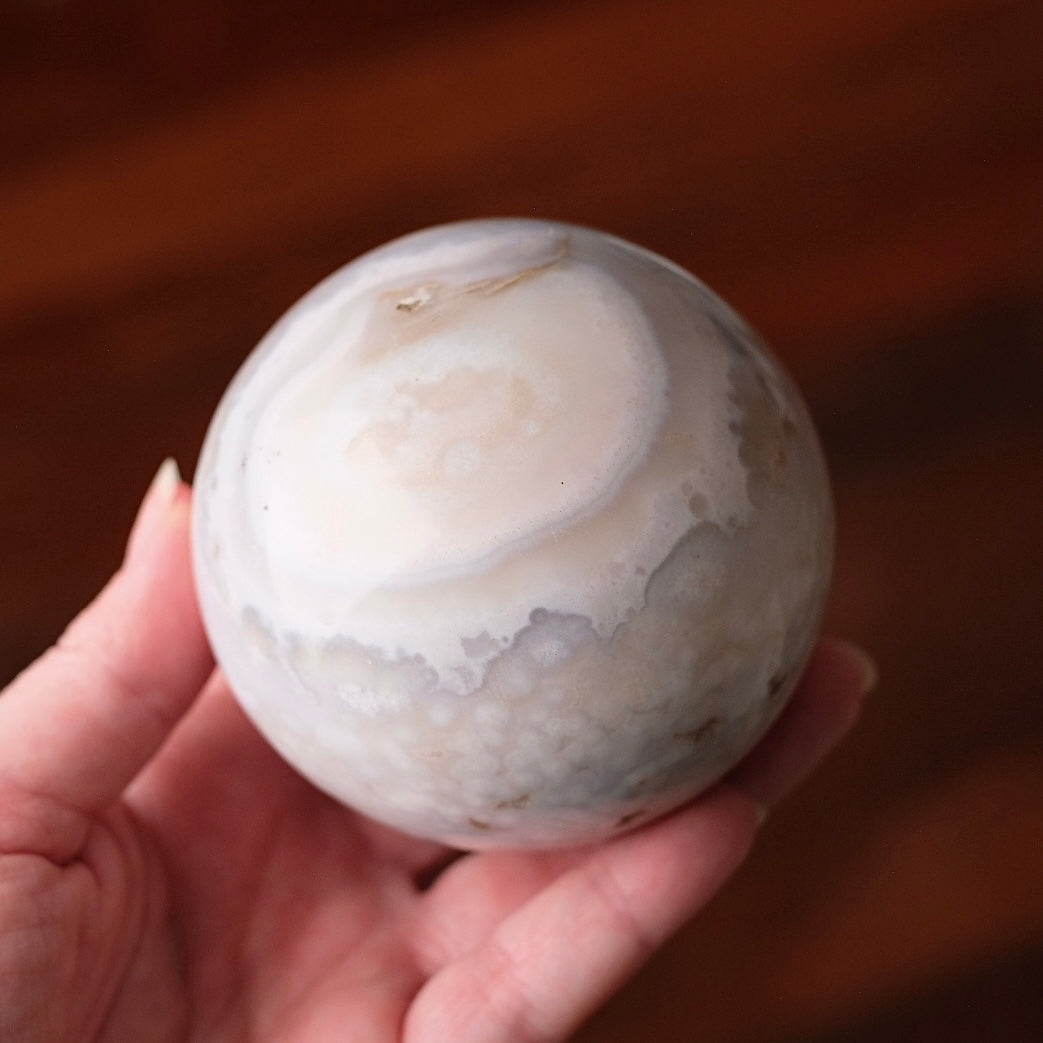 Flower Agate Sphere | Cherry Blossom Agate Crystal Sphere