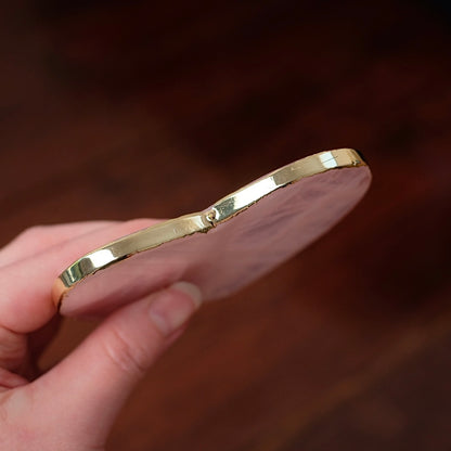 Gilded Rose Quartz Coaster | Heart Crystal Coaster