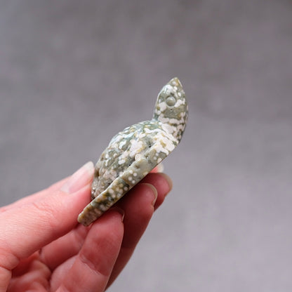 Ocean Jasper Turtle Carving | Crystal Animal | Druzy Crystal Turtle
