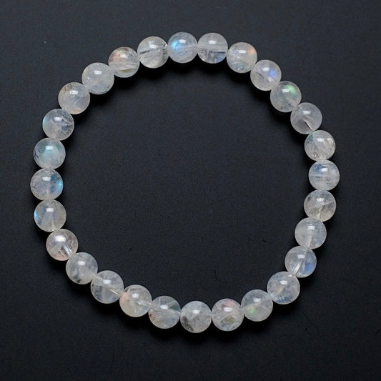 Malagasy Moonstone Bracelet | Rainbow Moonstone Crystal Stretch Bracelet (Copy)