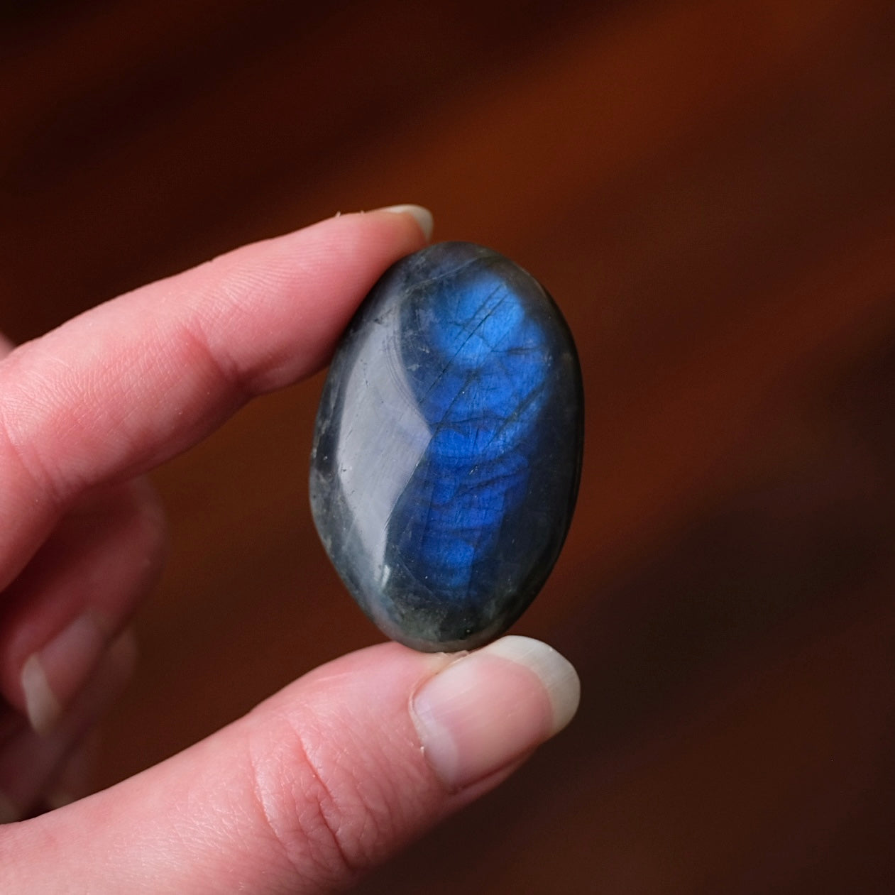 Flashy Labradorite Pocket Stone | Tumbled Crystal Palm