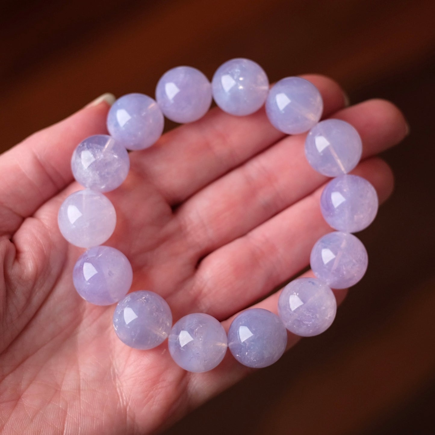 Jumbo Lavender Moon Quartz Bracelet | Crystal Stretch Bracelet