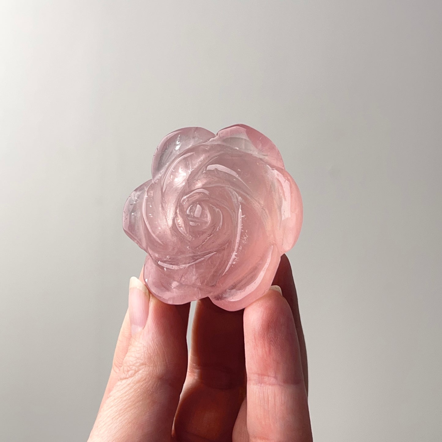 Rose Quartz Flower | Rose Quartz Crystal Flower Carving