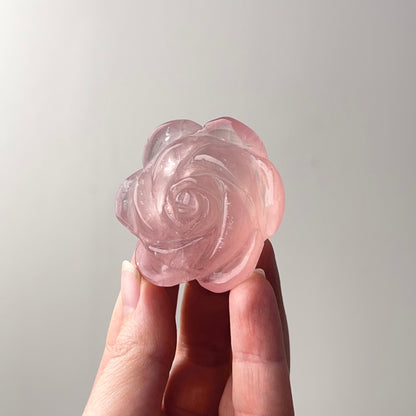 Rose Quartz Flower | Rose Quartz Crystal Flower Carving