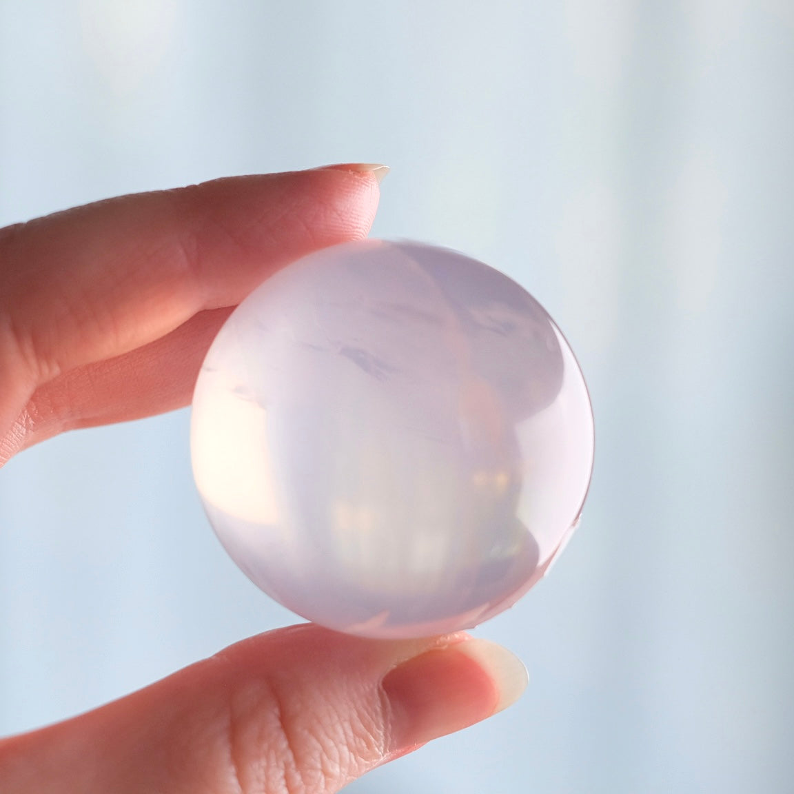 Girasol Rose Quartz Sphere | Mozambique Rose Quartz Crystal Sphere