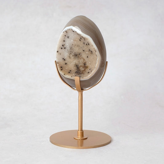 Druzy Agate Egg + Display Stand | Agate Crystal Display