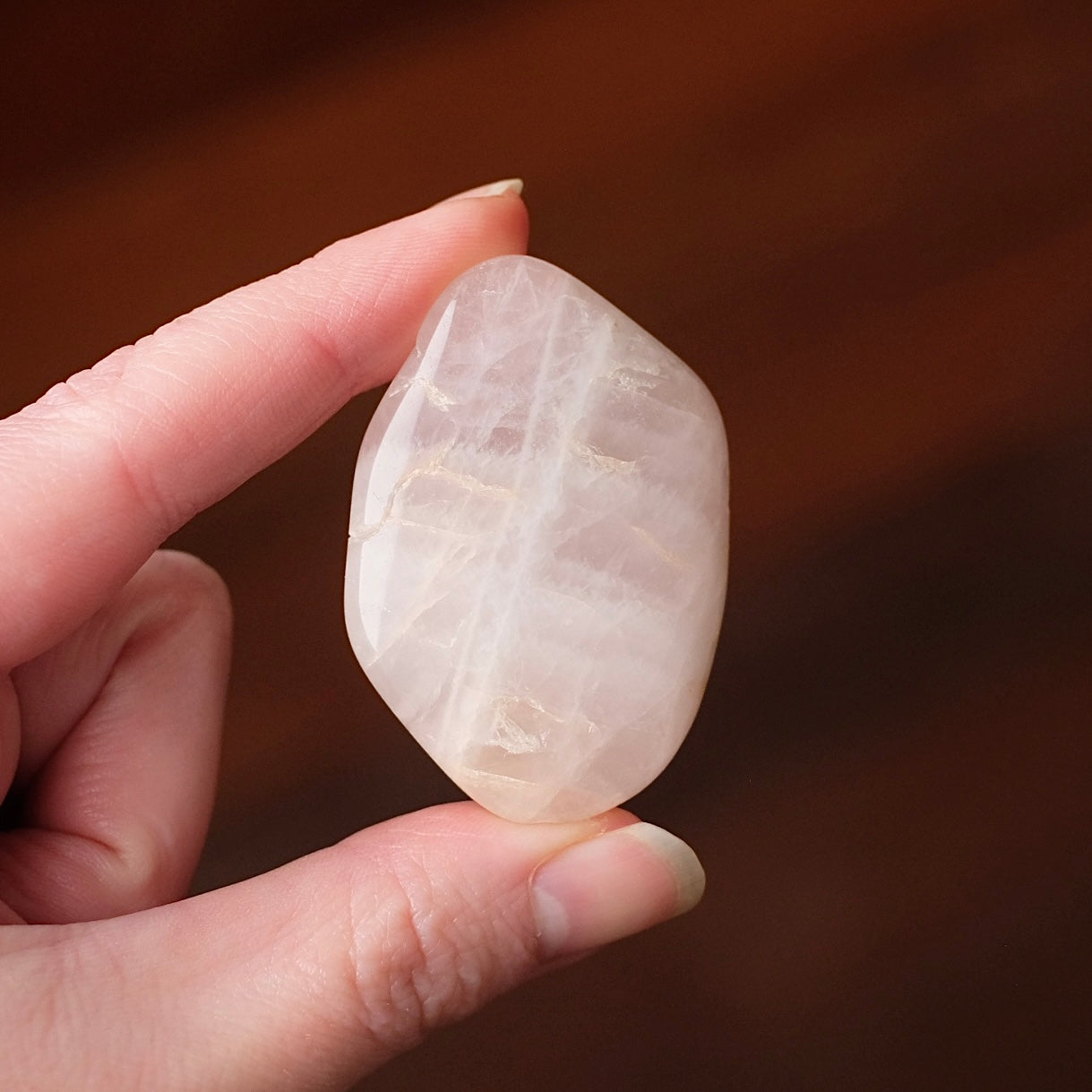 Australian Rose Quartz Palm | Rose Quartz Crystal Pocket Stone