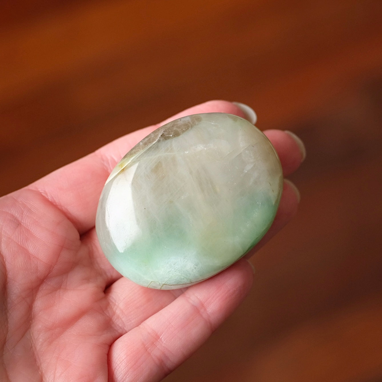 Garnierite Palm | Green Moonstone Crystal Palm Stone
