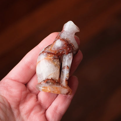 Fire Quartz Cat Carving | Egyptian Crystal Cat Figure