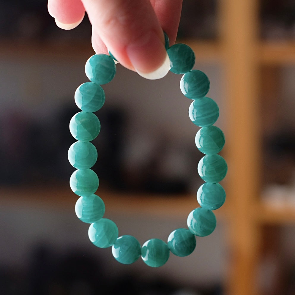 Amazonite Bracelet | Russian Amazonite Crystal Stretch Bracelet