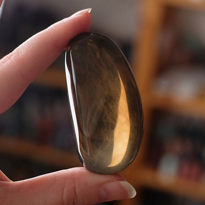 Rare Smokey Citrine Palm with Star Asterism | Crystal Palmstone