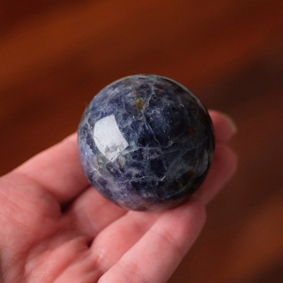 Blood Iolite Sphere | Sunstone Iolite Crystal Sphere