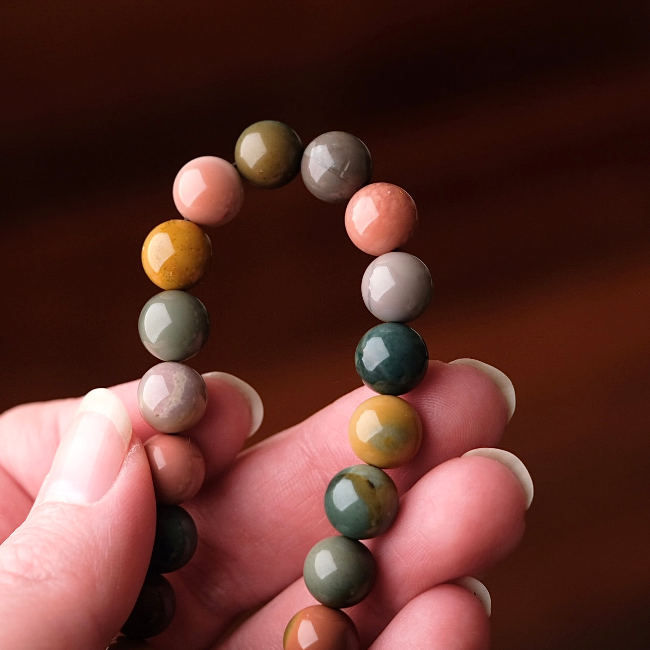 Alashan Agate Bracelet | Crystal Stretch Bracelet