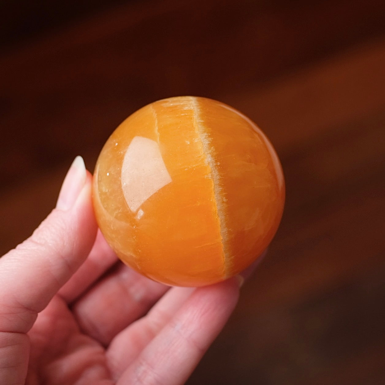 Orange Calcite Sphere | Calcite Crystal Sphere