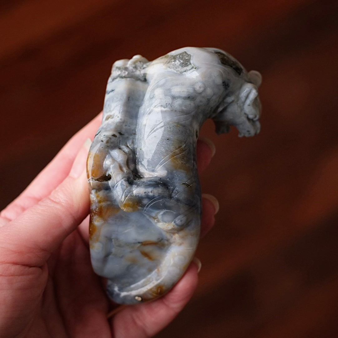 Ocean Jasper Tiger Carving | Tiger Figure Statue