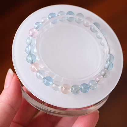 Morganite & Aquamarine Bracelet | Crystal Stretch Bracelet