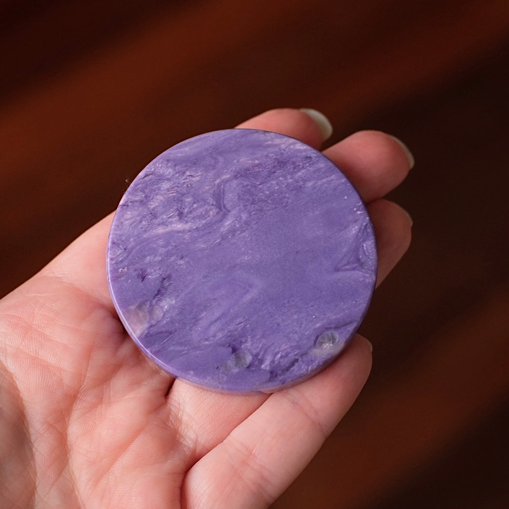 Purple Charoite Disc | Polished Charoite Crystal