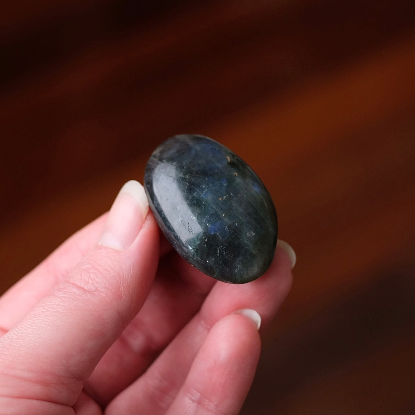 Flashy Labradorite Pocket Stone | Tumbled Crystal Palm