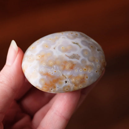 Old Stock Ocean Jasper Palm | Orbicular OJ Crystal Palmstone