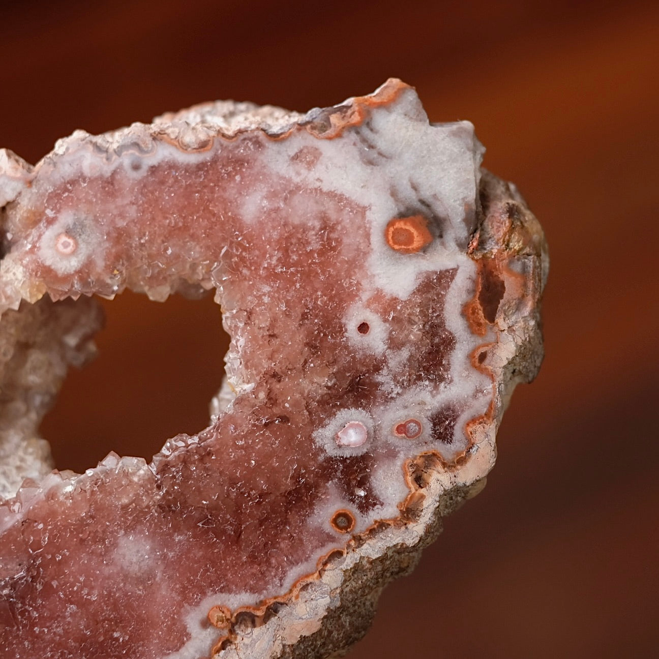 Raspberry Pink Amethyst Geode | Polished Pink Amethyst Crystal Specimen 11
