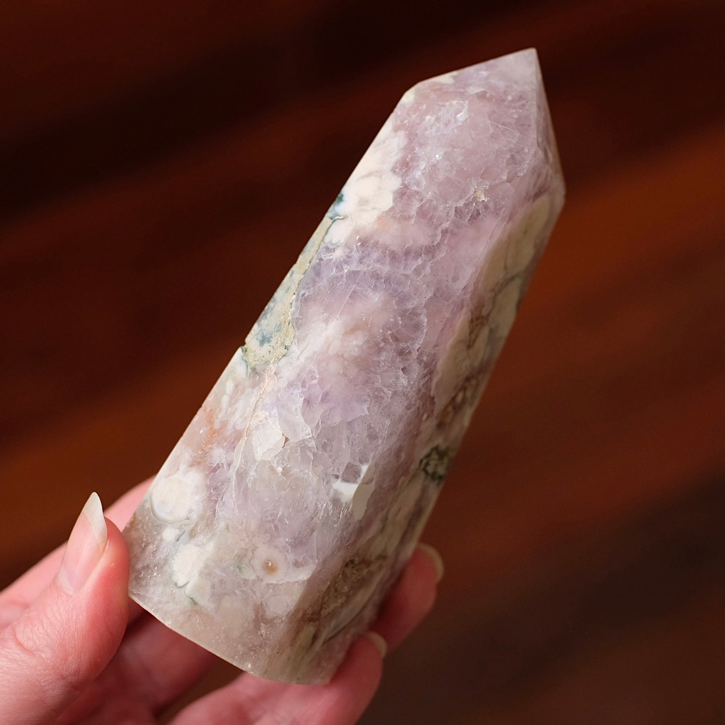 Flower Agate + Amethyst Tower | Amethyst Flower Agate Crystal Point