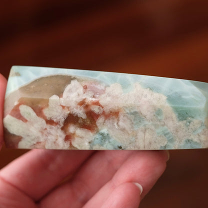 Rare Blue Flower Agate Tower | Green Flower Agate Crystal Point