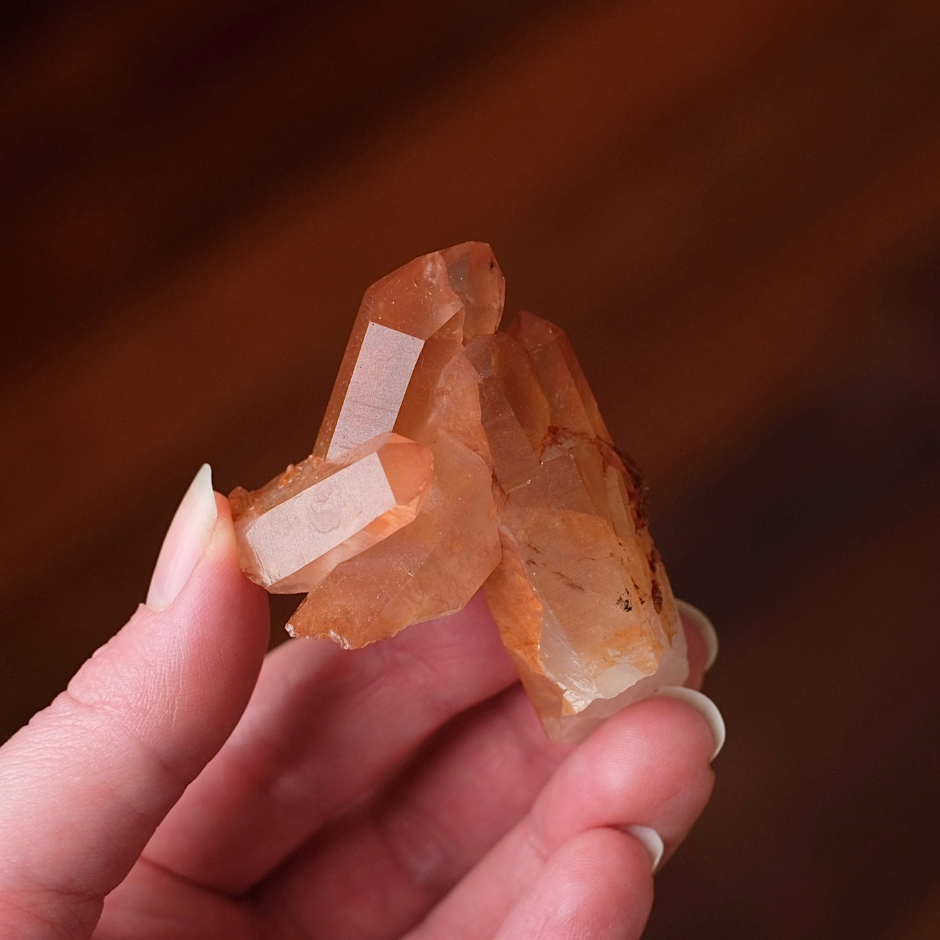 Tangerine Quartz Cluster | Orange Quartz Crystal Specimen