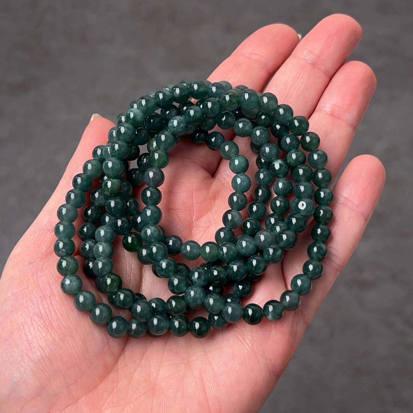 Guatemalan Blue Jadeite Bracelet | Blue Jade Crystal Stretch Bracelet