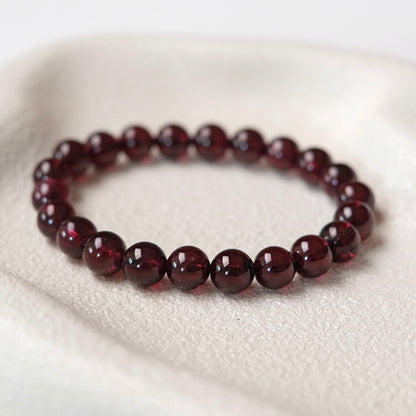 Rhodolite Garnet Bracelet | Red Garnet Crystal Stretch Bracelet