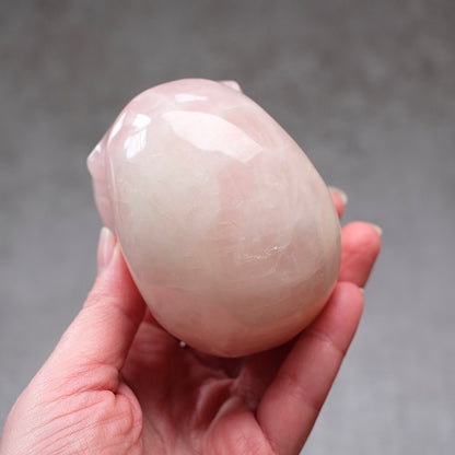 Rose Quartz Crystal Skull | Stone Skull Carving