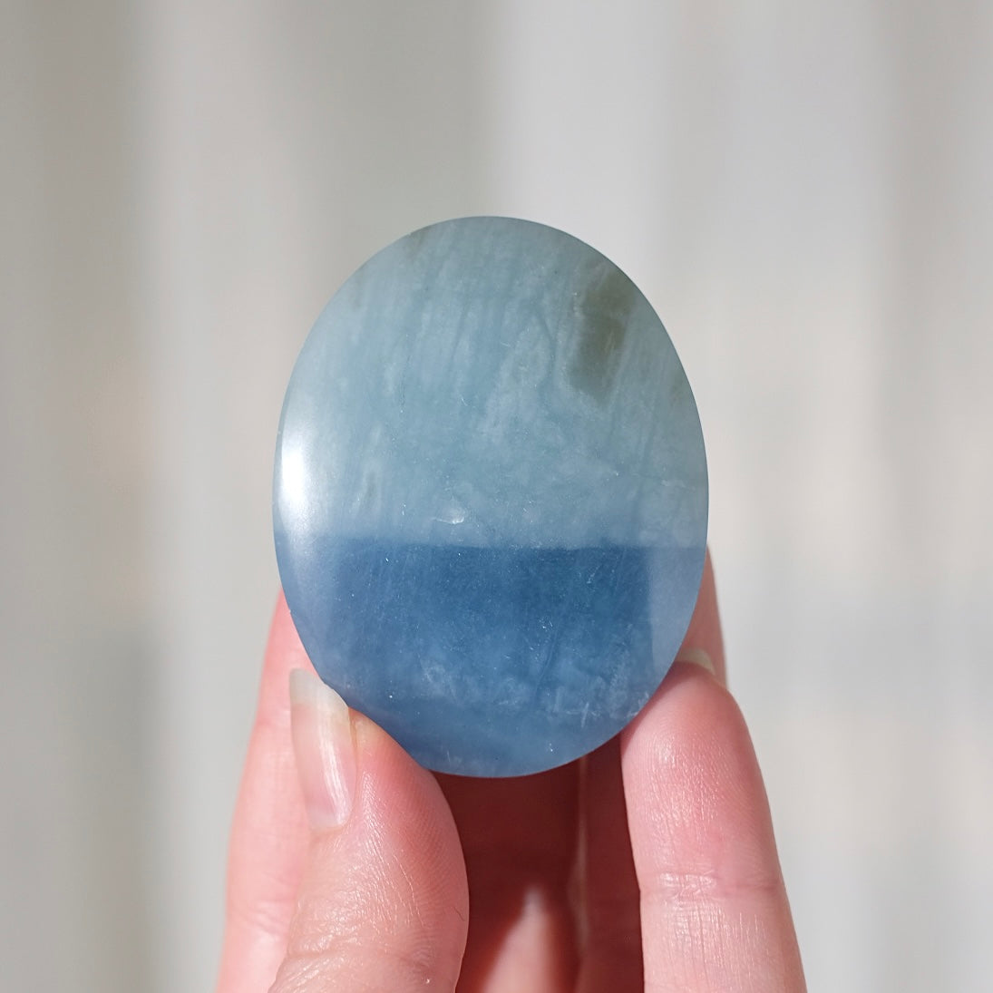 Aquamarine Palm | Blue Aquamarine Crystal Palmstone