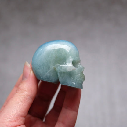 Rare Aquamarine Skull | Blue Aquamarine Crystal Skull