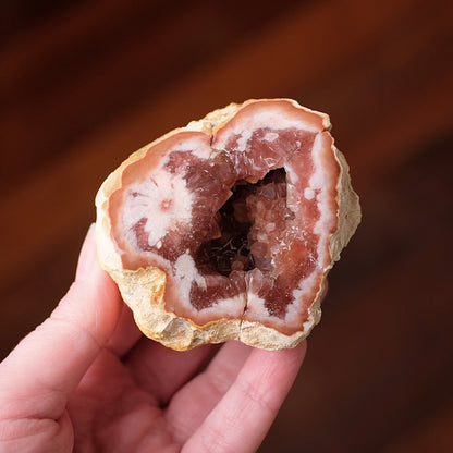 Raspberry Pink Amethyst Geode | Polished Pink Amethyst Crystal Specimen 1