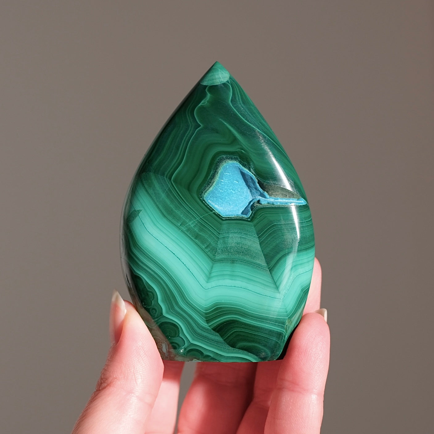 Malachite Chrysocolla Freeform | Malachite Crystal Flame