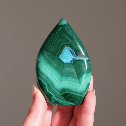 Malachite Chrysocolla Freeform | Malachite Crystal Flame
