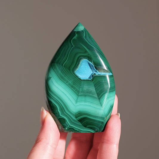 Malachite Chrysocolla Freeform | Malachite Crystal Flame