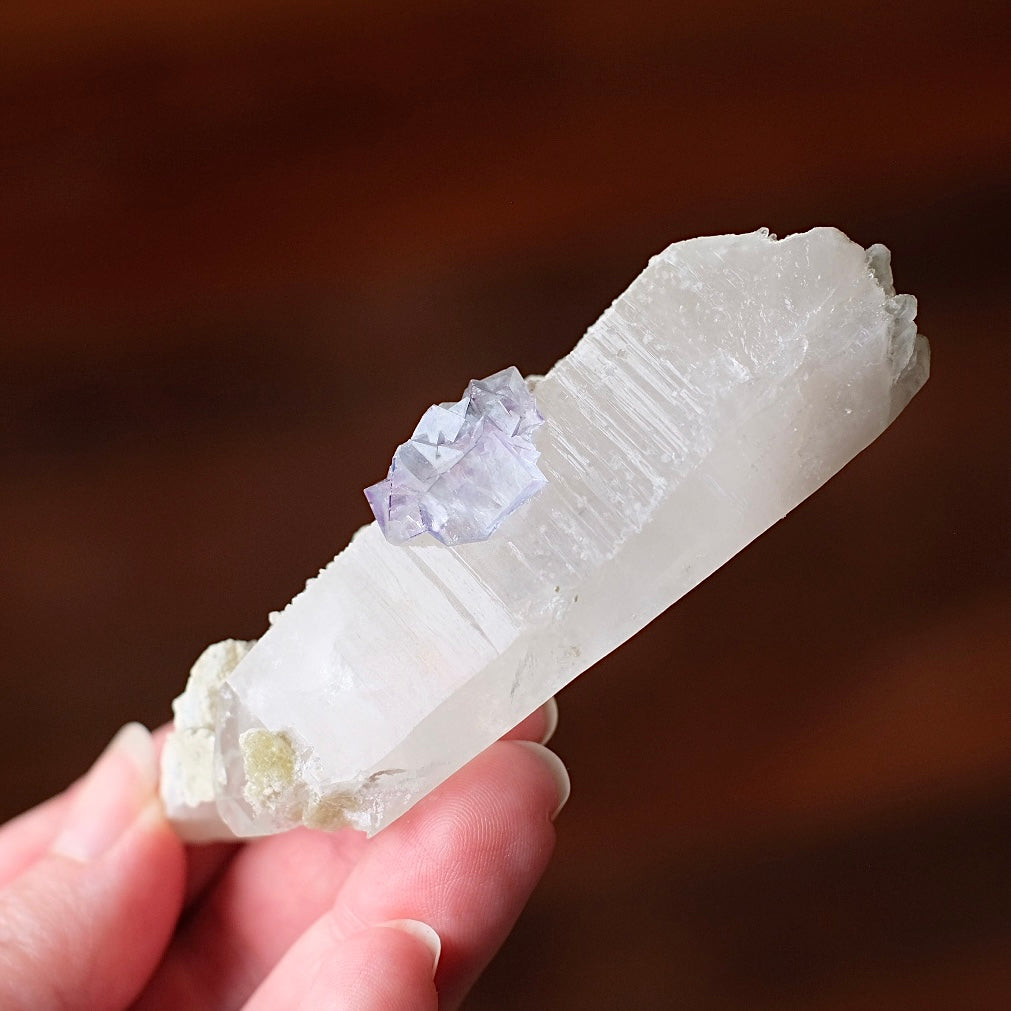 Yaogangxian Fluorite on Quartz Point | Quartz Crystal Specimen