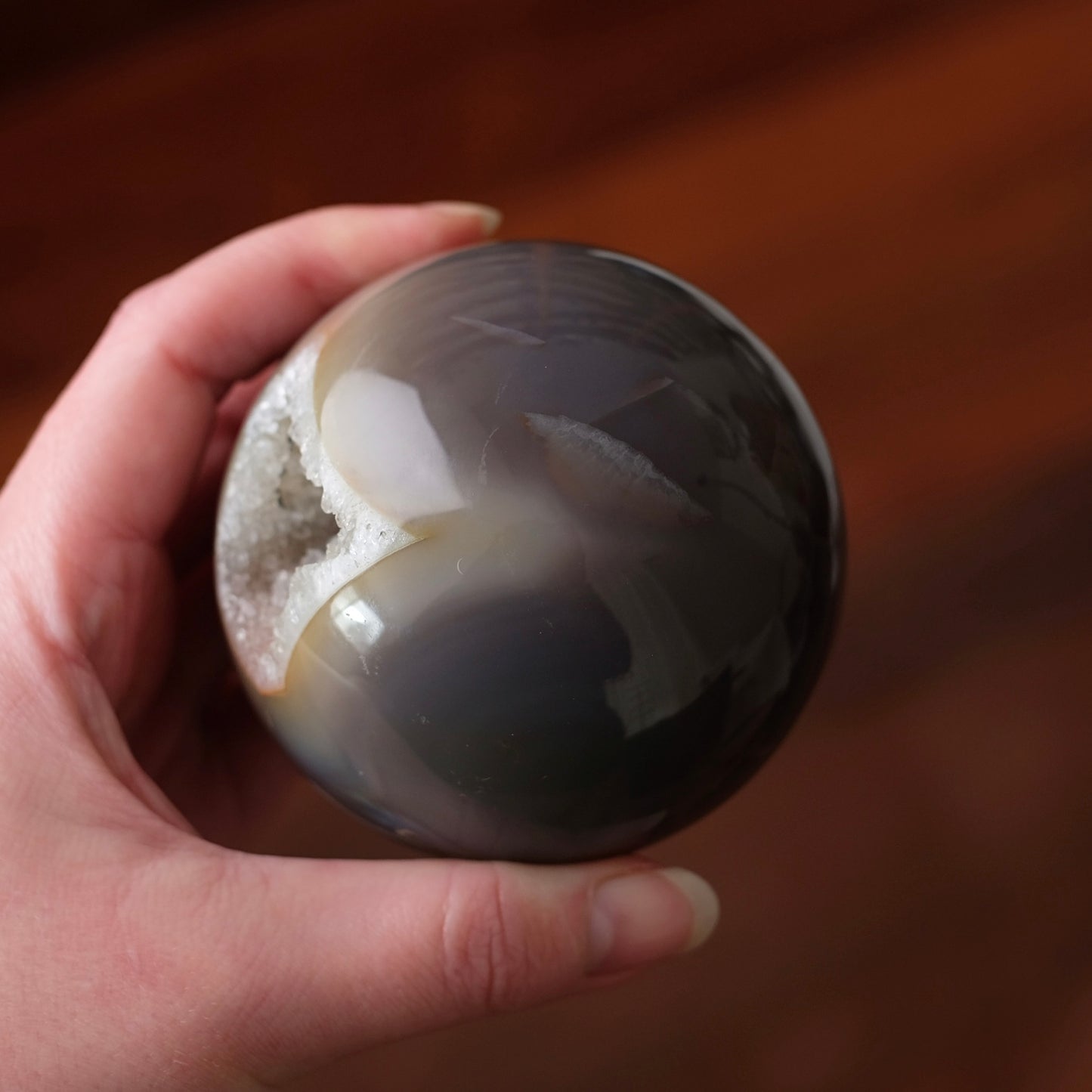 Druzy Agate Geode Sphere | Agate Crystal Sphere
