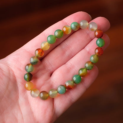 Autumn Chalcedony Bracelet | Agate Crystal Stretch Bracelet