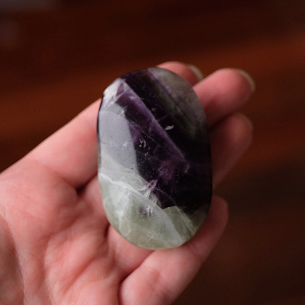 Feather Fluorite Palm | Snowflake Rainbow Fluorite Crystal