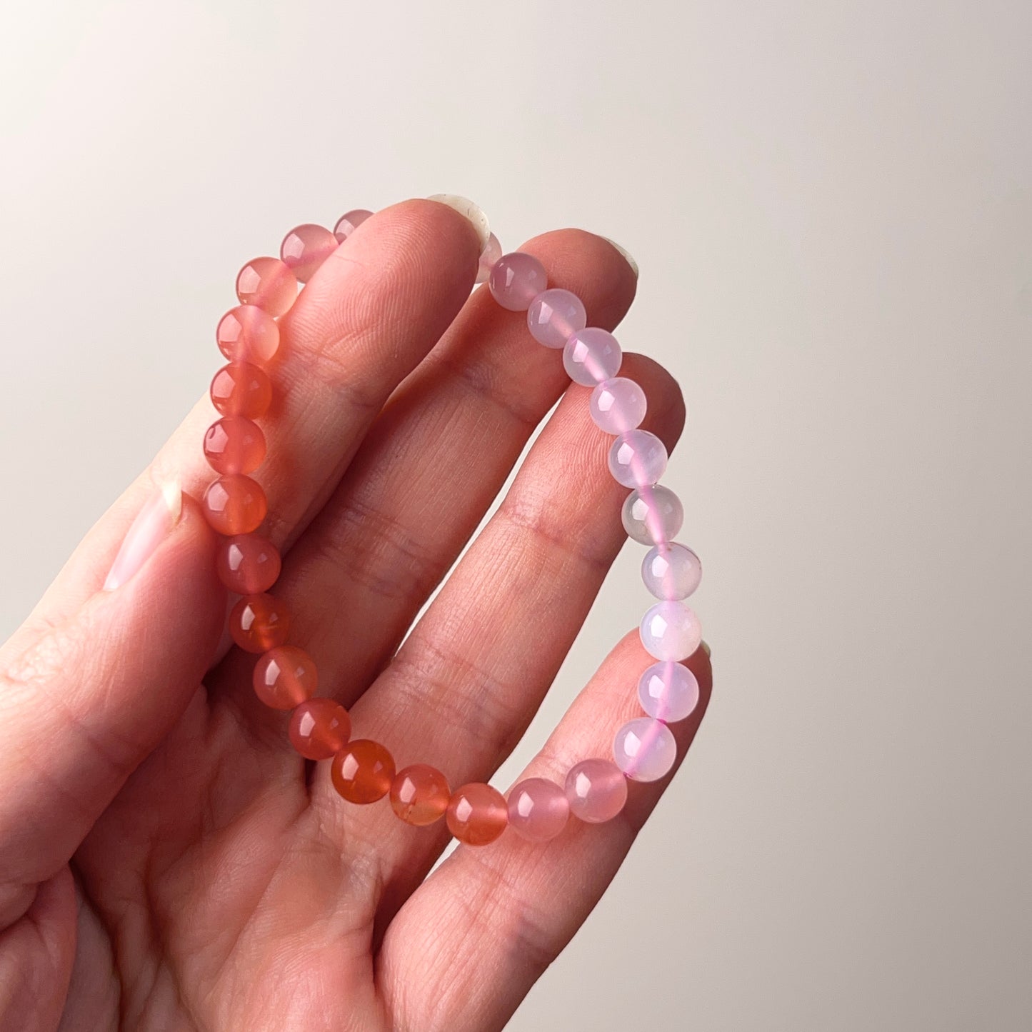 Yanyuan Agate Bracelet | Pink Agate Crystal Stretch Bracelet