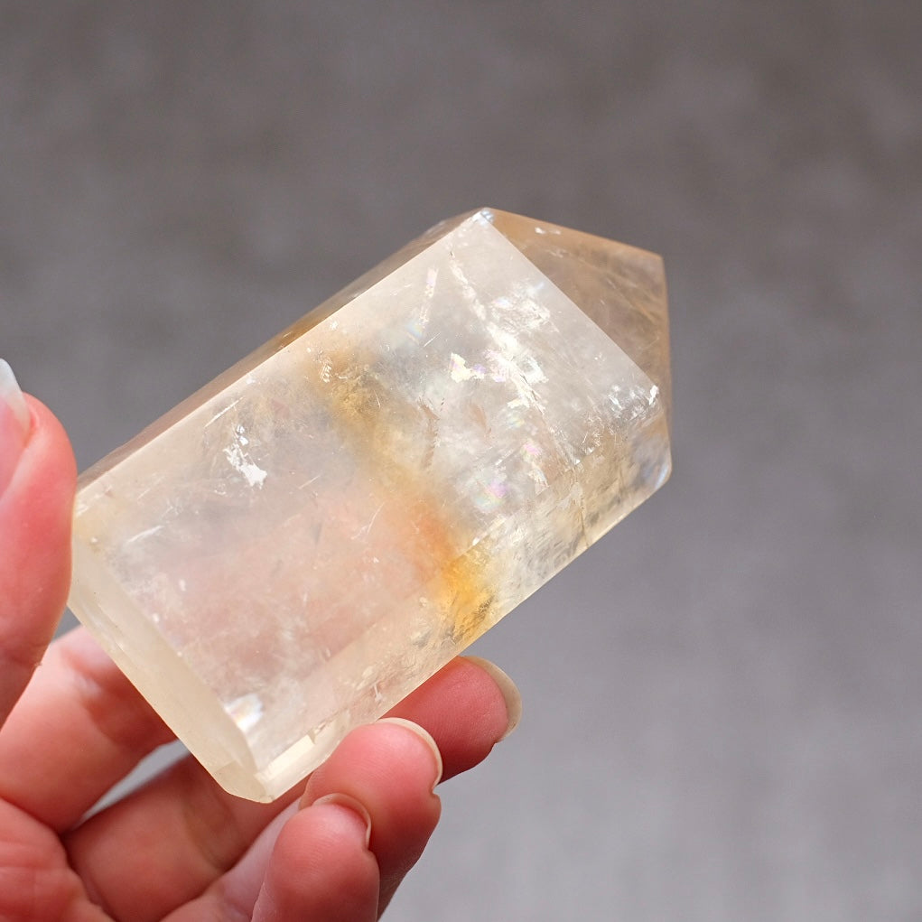 Honey Calcite Tower | Golden Optical Calcite Crystal Point
