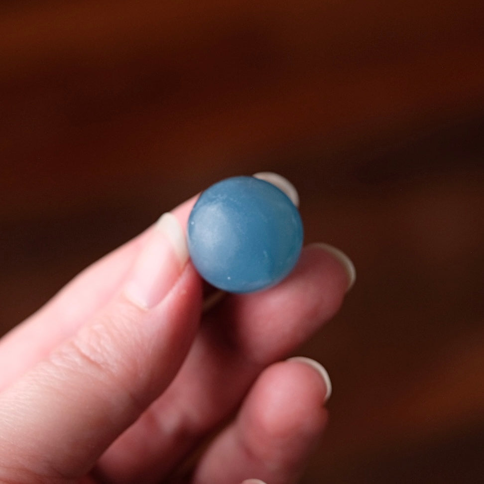 Lemurian Aquatine Calcite Sphere | Blue Onyx Crystal Sphere