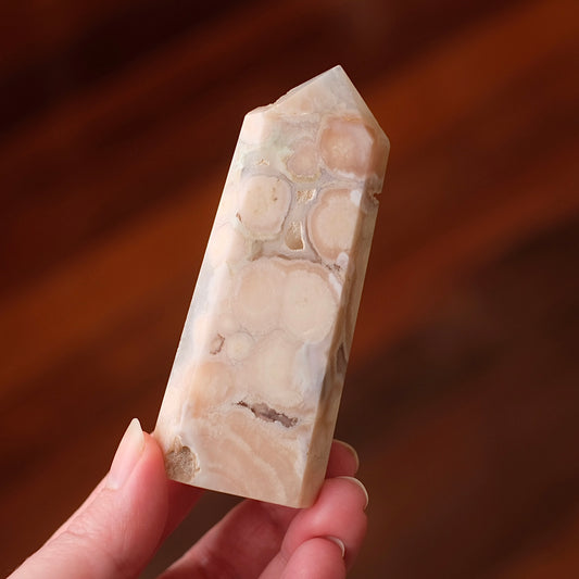Flower Agate Point | Cherry Blossom Agate Crystal Tower