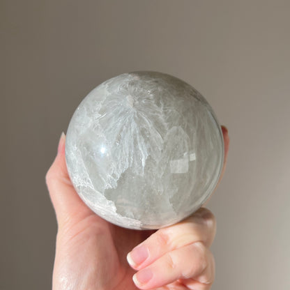Green Quartz Sphere | Prasiolite Flower Agate Crystal Sphere
