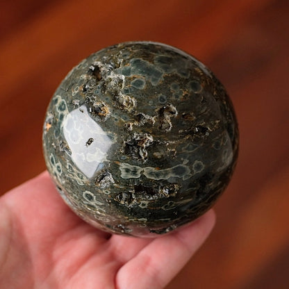 Druzy Ocean Jasper Sphere | Green Ocean Jasper Crystal Sphere