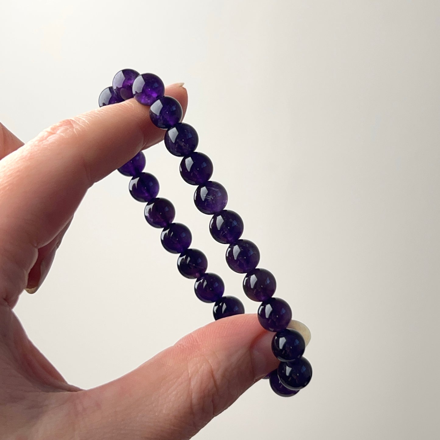 Amethyst Bracelet | Deep Purple Amethyst Crystal Stretch Bracelet