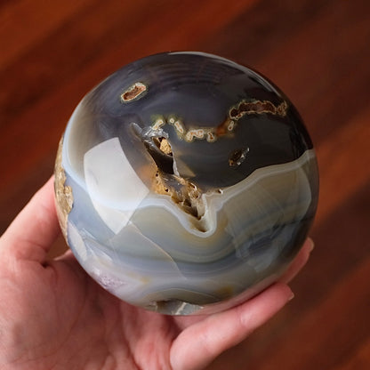 XL Geode Amethyst Sphere | Amethyst & Agate Crystal Sphere