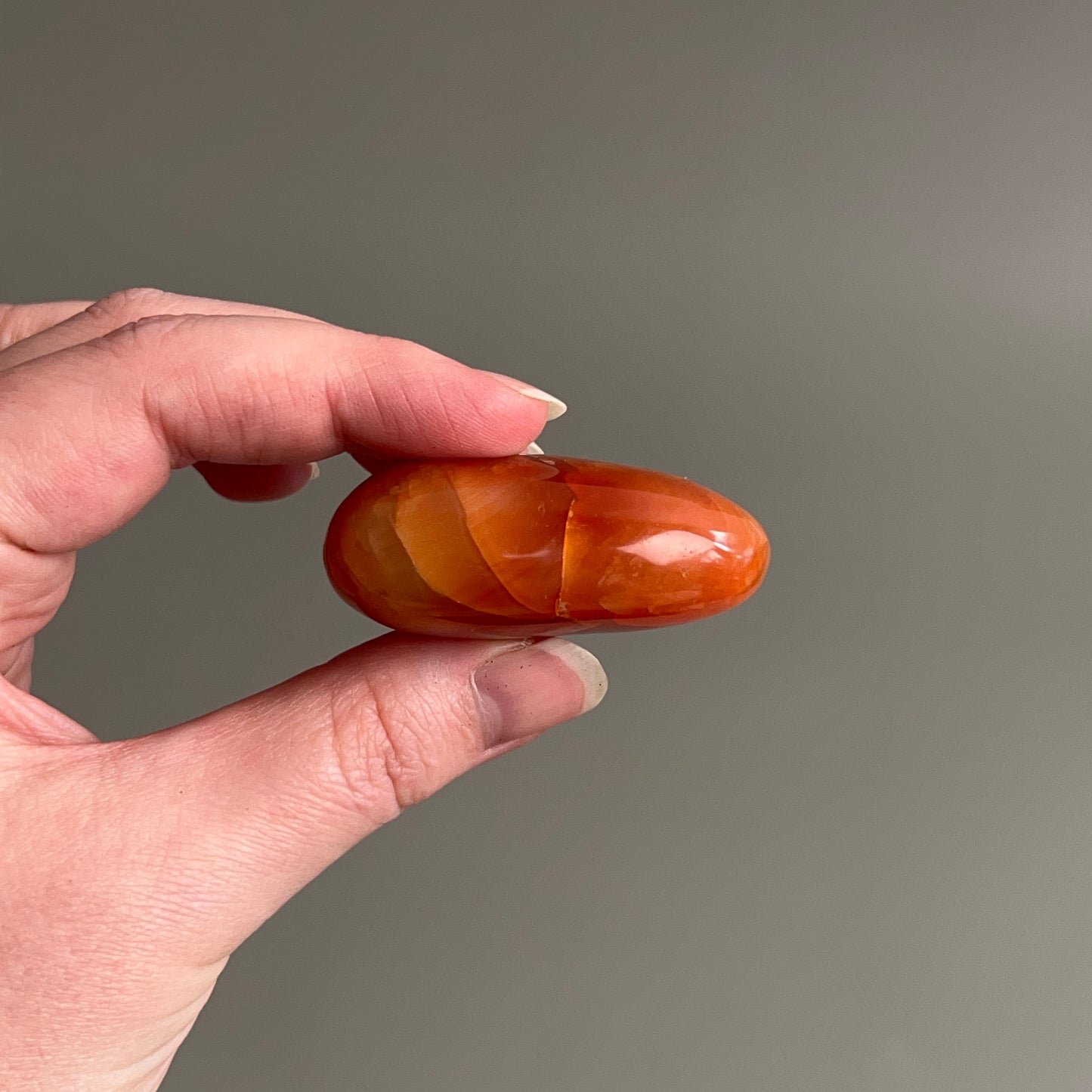 Carnelian Palm | Orange Carnelian Crystal Palm Stone